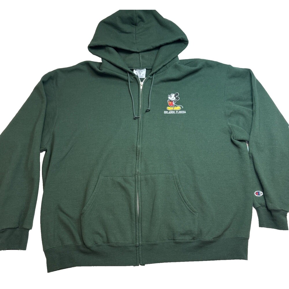 Champion Mickey Mouse Orlando Florida Zip Hoodie Green Mens 2XL Disney